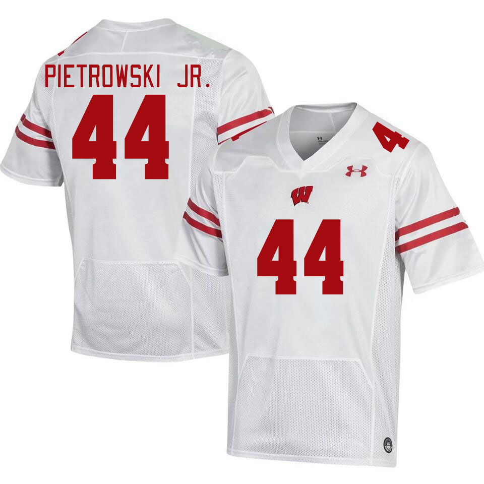 Men #44 Jeff Pietrowski Jr. Winsconsin Badgers College Football Jerseys Stitched Sale-White